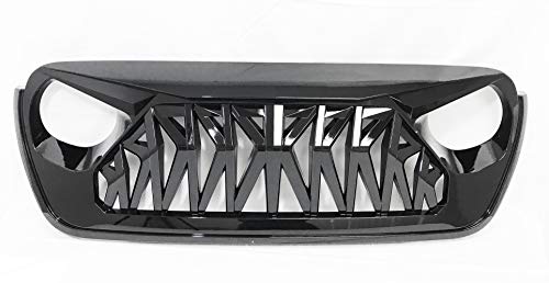 Shark Grill for 2018 2019 Jeep Wrangler JL | Gloss Black ABS | by AutoModed