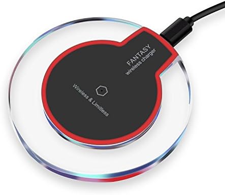 Zonix iPhone 8, 8Plus, iPhone X QI Wireless Charger Charging Pad For Samsung Galaxy S6 S6+ S7 Edge S8, S8+ Crystal Wireless Charging Station For iPhone - For All Qi-Enabled Devices (Black)