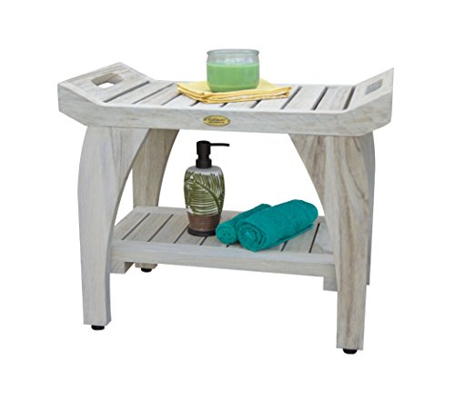 CoastalVogue Tranquility Shower Bench, 24", Driftwood - Thumbnail 5