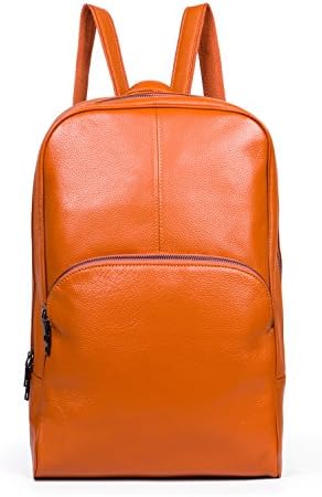 BAIGIO Women unisex Large Capacity Genuine Leather 17"Laptop Travel Camping Purse Backpack (Big Brown)