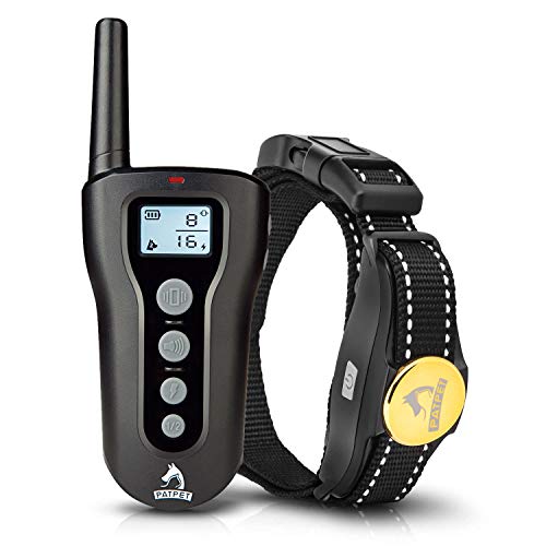 Patpet Dog Training Collar,1000FT Remote Control Collar,Rechargeable and Waterproof,Shock Collar for Dog with Beep/Vibration/Shock Mode for Small Medium Large Dogs
