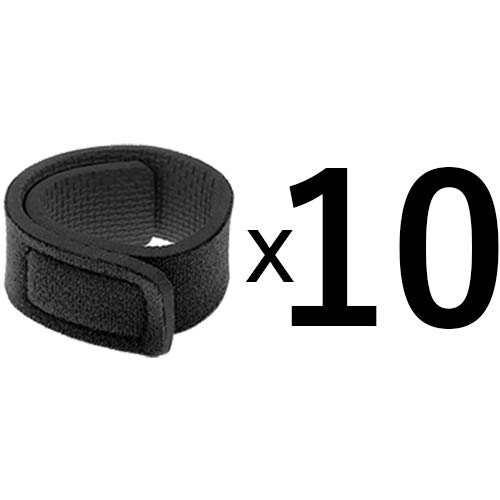 Lix&Rix Fishing Rod Straps Magic Tape Stretchy Fishing Pole Belts Black 10pcs
