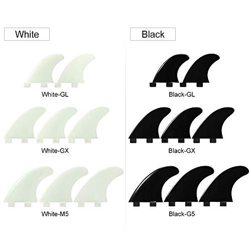 image for Gold Happy 3PCS / 2PCS FCS Fins Surfboard Fin Thrusters Tir Fins Fiber