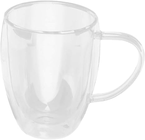 Amazon Co Jp マグカップ 二重壁 透明 ガラスカップ ハンドル付 断熱 お茶 コーヒーカップ 全３容量 350ミリリットル ホーム キッチン