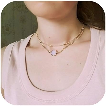 Layered Opal Pendant Necklaces Choker Necklaces Jewelry for Women Defiro