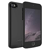 Battery Case for iPhone 5/5S/SE,FNSON 4000mAh Portable Charger Case Upgraded Version Extended Battery Pack Protective Backup Charging Case for iPhone 5/5S/SE Power Bank - Black(4.0 inch)