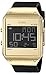 GUESS Comfortable Black + Gold-Tone Stain Resistant Silicone Digital Watch with Day, Date, 24 Hour Military/Int'l Time, Dual Time Zone + Alarm. Color: Black (Model: U0595G3)