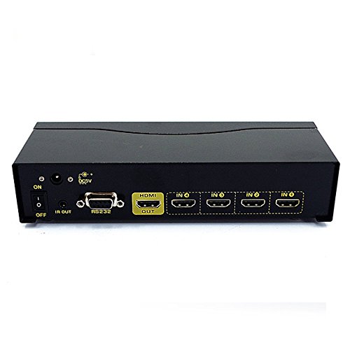 HDMI Monitor Switch 4 Port Video Selector Box Support Auto Scan EDID IR