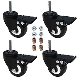 AAGUT 4 Pack 2" Swivel Stem Casters with Brake Lock