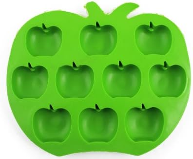 3 Pack Ice Cube Mold, Apples, 7x5 Inch, 0.5"H, Assorted Colors