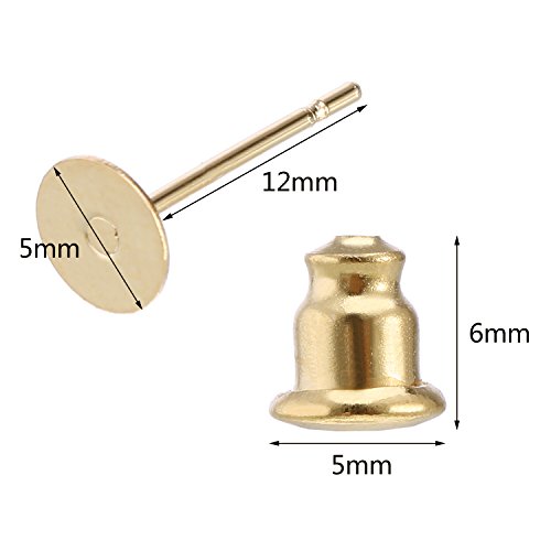Outus 100 Pieces Stainless Steel Bullet Clutch Earrings Safety Backs