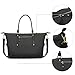 ECOSUSI Duffel Bag Weekender Overnight Bag Large Travel Tote Shoulder Bag with Trolley Sleeve for Men & Women, Black