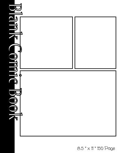 Blank Comic Book Pages-Blank Comic Strips-3 Panels, 8.5"x11",150 Pages: Create Your Own Comics With Blank Multi Panels Drawing Paper Paperback – 9 Jan 2017