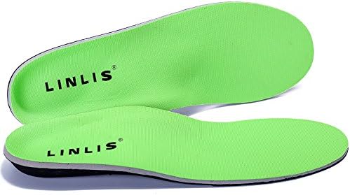 Orthotic Insoles for Flat Feet by LINLIS Fight Against Plantar Fasciitis,Relieve Feet Pain,Heel Pain and Pronation for Men Women and Kids All Styles Shoes Fit (G=11.42"=Men 10-10 1/2=Women 12-12 1/2)
