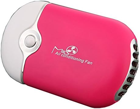 Auphi Cool Summer Office Mini Rechargeable Portable Handheld Air-condition Cool Fan(rose red)