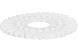 Veemoon European Style White Ceiling Medallion 7" Decorative Fan Light Cover Plate Hollow Carved Recessed