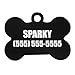 Hat Shark Custom Personalized 3D Laser Engraved Bone Shaped Pet ID Tag for Him, for Her, for Boys, for Girls, for Husband, for Wife, for Them, for Men, for Women, for Kids(Black)
