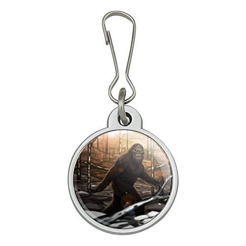 Bigfoot Sasquatch Walking in the Woods Jacket Handbag Purse Luggage Backpack Zipper Pull Charm