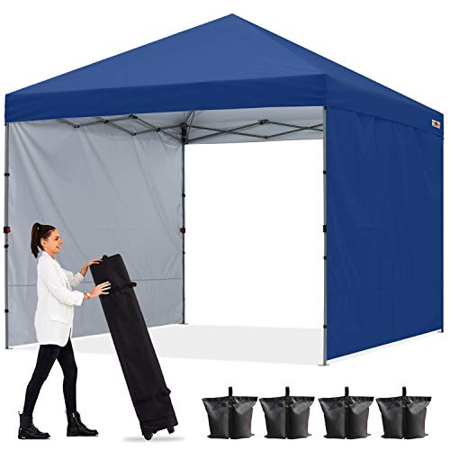 ABCCANOPY 2.4x2.4M Pavillon Outdoor Easy Pop-up-Überdachungszelt mit 2 Seitenwände,Navyblau