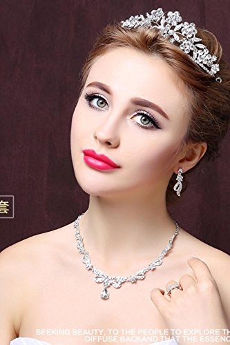 Hjprt Bridal Tiara Diadem Crown Three Piece Wedding Hair