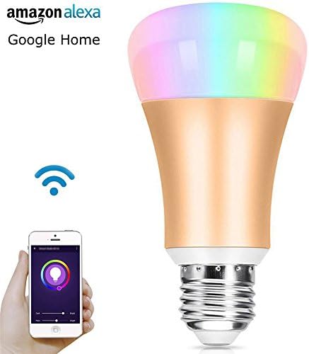 YiShi Smart LED WiFi Light Bulb, Works with Amazon Echo, Google Home Dimmable Multicolored Color Changing with App Control, 6 Watts