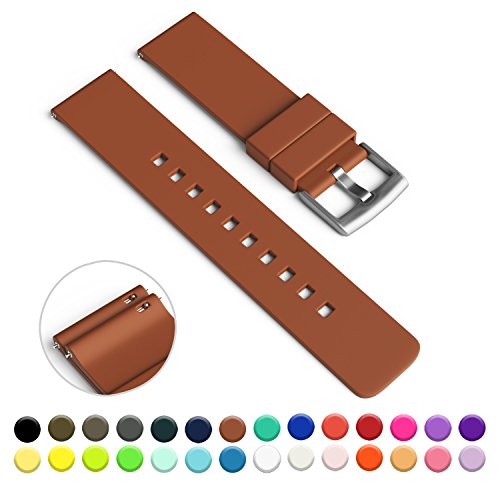 GadgetWraps 14mm Silicone Strap / Band for Pebble Time Round Watch with Quick Release Pins ... (Light Brown)