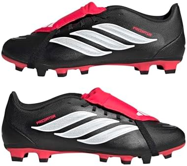 Unisex Club Fold-Over Tongue Firm Ground/Multi Ground Football Boots Shoes, Core Black/FTWR White/Lucid Red, 42 EU
