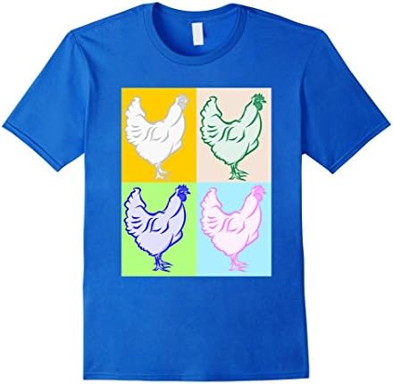Mens Rooster Hen Pop art t-shirt 2XL Royal Blue