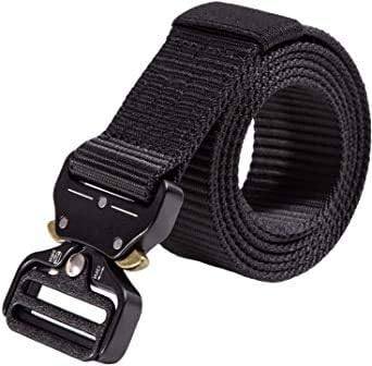Amazon Co Jp 限定1点ブラック メンズベルト長さ調整できる お洒落ベルト耐久性 ナイロン 戦術的なベルト コブラバックル作業用 登山 自衛 ホビー