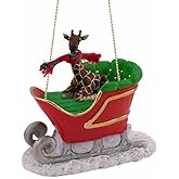 Giraffe Sleigh Ride Christmas Ornament - Delightful!