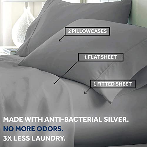 Miracle Made Extra Luxe Bed Sheets Set (Stone, Twin) 4 Piece Bed