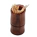 Vumdua 2 PCS Bamboo shaped Wood Toothpick Holder, Dark Brown