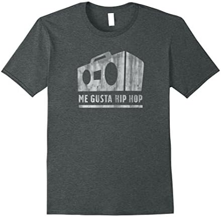 Mens Me Gusta Hip Hop Old School Rap Boombox T-Shirt Small Dark Heather