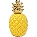 Gift Boutique 9â€ Elegant Ceramic Pineapple Centerpiece Decor Yellow with Gold Metallic Crown Figurine Modern Coffee Desk Table Room Kitchen Home Decorative Accessories