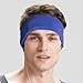 Fashion Adjustable Breathable Cotton Sports and Sleep Headband Headphones Pure Color Logo Invisible- FIRIK- Blue