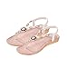Womail Summer Artificial Gem Flowers Crown Beaded Sandals Clip Toe Sandals Beach Shoes