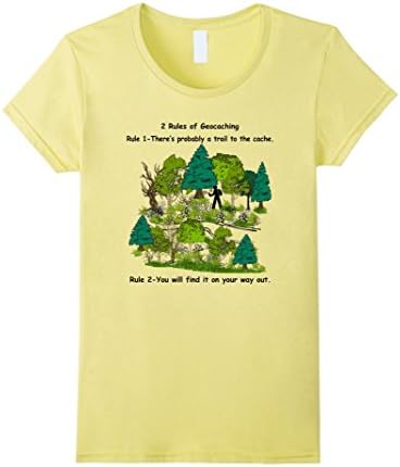 Women's 2 Rules of Geocaching, Geocache, Treasure Hunt Fun Adventure XL Lemon