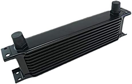 Amazon Etase アルミラジエーター 10列の英国型車のエンジンオイルクーラー 冷却ラジエーター 交換用ユニバーサルクーラー ブラック オイルクーラー 車 バイク