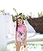 BELLOO Big Girls Cat Printing One Piece Bathing Suits,Pink-cat,M(6-8 Years)