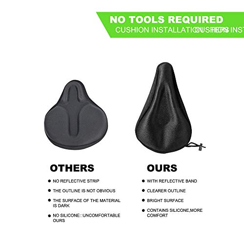 Bike Seat Cushion Cover, Narrow Exercise Bicycle Seat Cover Padded