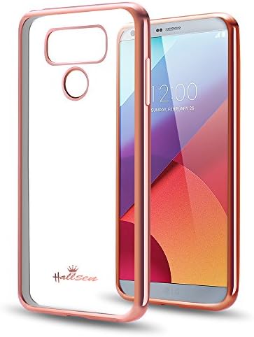 LG G6 Case,Hallsen [Electroplating TPU] Ultra Slim Anti-Scratch Premium Clear Crystal Back Cover Soft Flexible TPU Case Cover for LG G6 - Rose Gold