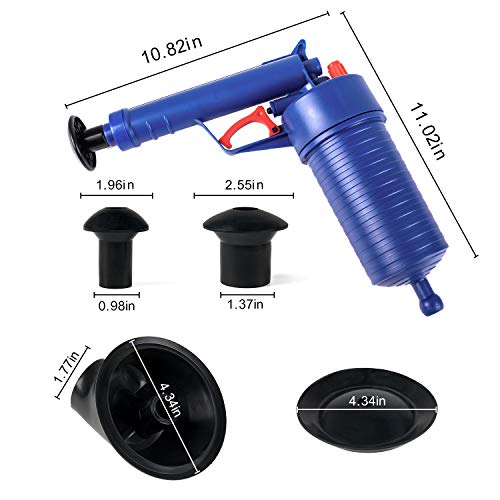 ETERNA Air Drain Blaster, Sink Plunger, Air Power Toilet Plunger,Manual Pump Cleaner,Pipe Blaster,High Pressure Plunger for Bath/Toilet/Sink/Floor Drain/Kitchen Clogged Pipe