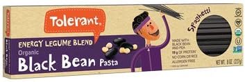 Tolerant - Organic Black Bean and Pea Pasta, Energy Legume Blend, Spaghetti - 8 Oz (6 Pack)