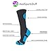 MadSportsStuff Basketball Logo Athletic Crew Socks, Medium - Black/Electric Blue