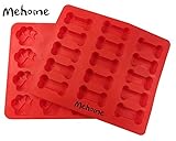 Mehome Food Grade Large Mats Trays, Puppy Pets Dog Paws & Bones Silicone Baking Molds, Bake Dog Treats For Pets, Kids, Dog-lovers,12