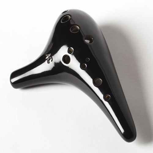 Sonoro 12 Hole Ocarina â€“ Ceramic Alto C - Sweet Potato Flute â€“ Midnight Black Glaze- Focalinkâ€“ Easy to Play â€“ Free Carrying Case - Free Songbook & Tutorial Included