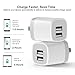 USB Wall Charger, Vogek 3.1A 2-Pack Dual Port USB Wall Charger Universal Power Adapter Compatible with Samsung Galaxy, LG, HTC, Moto, Kindle, MP3, Bluetooth Speaker Headset-White