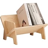 Wooden Desktop Bookshelf, Tabletop Tilted Bookcases Desk Organizers and Storage Rack for CDs/Magazine/Books