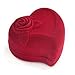 Mallofusa Red Rose & Heart Shape Ring Box Proposal Wedding Ceremony Velvet Case for Ring Earring Jewelry
