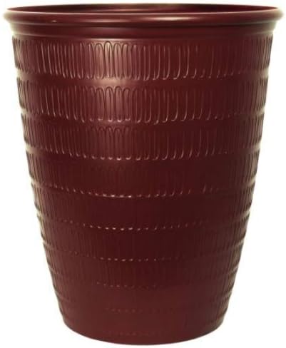 Muddy Hands Burgundy Red Tiki Tall Round 22.4 Litre Large Plant Pot Outdoor Garden Planter